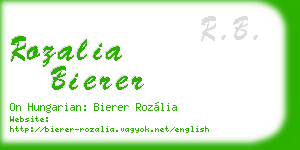 rozalia bierer business card